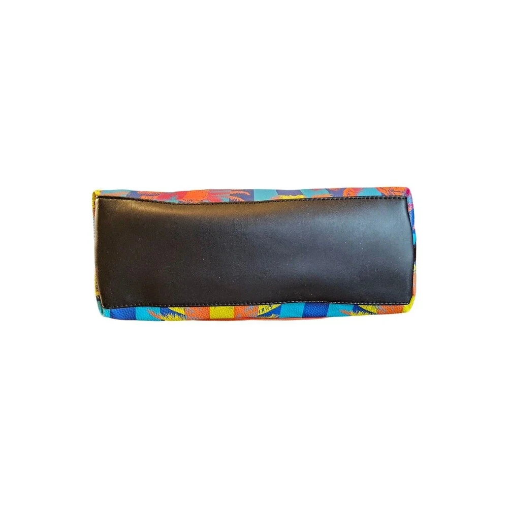 Tahari Bette Satchel Palm Print Vegan Leather Crossbody Bag Multicolor NWT